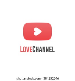 Love Channel Logo, Online TV Concept, Vector Illustration.
