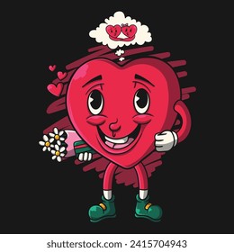 Love character bubble thought valentine vector illustration for your company or brand