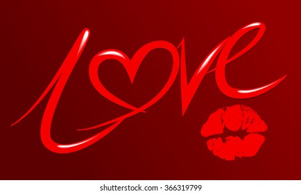 Love character text design. create by vector file