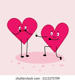 love characters pink icon flat vector,love cartoon.pink love,love valentine's day, love kartun design illustration background
