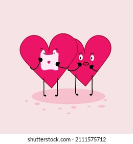 love characters pink icon flat vector,love cartoon.pink love,love valentine's day, love kartun design illustration background