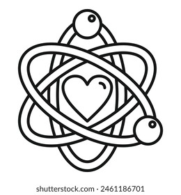 Love charity atom icon outline vector. Care support. Hope volunteer