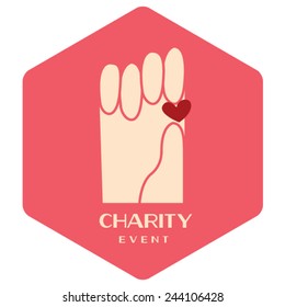 Love Charity badges/ Heart event