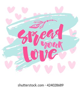 Love and charity concept hand lettering motivation poster. Artistic design for a logo, greeting cards, invitations, posters, banners, seasonal greetings illustrations.