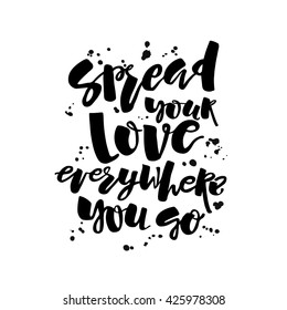 Love and charity concept hand lettering motivation poster. Artistic design for a logo, greeting cards, invitations, posters, banners, seasonal greetings illustrations.