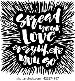 Love and charity concept hand lettering motivation poster. Artistic design for a logo, greeting cards, invitations, posters, banners, seasonal greetings illustrations.