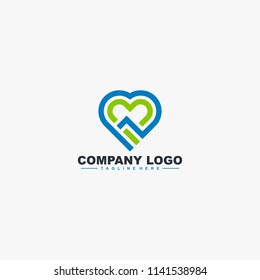 Love charity logo design vector