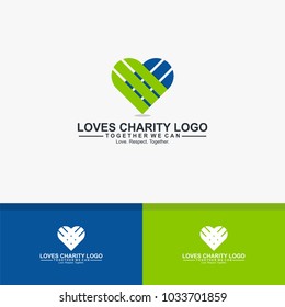 Love charity logo vector template.