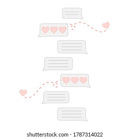 Love chat background vector illustration cartoon flat design