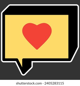 love chat box emoticon sticker icon