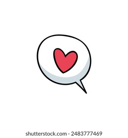 Love chat bubble icon flat vector design