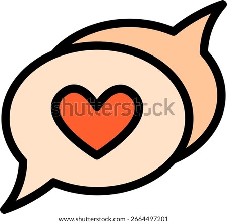 Love Chat Bubble Icon Illustration