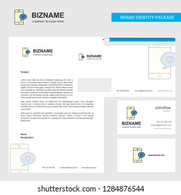 Love chat Business Letterhead, Envelope and visiting Card Design vector template