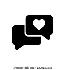  Love chat . Cloud with heart.