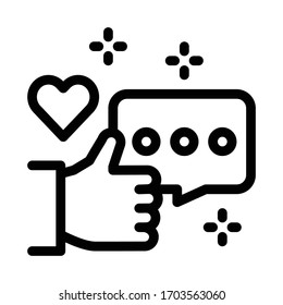 vector de icono de comunicación de chat de amor. signo de comunicación de chat de amor. ilustración de símbolo de contorno aislado