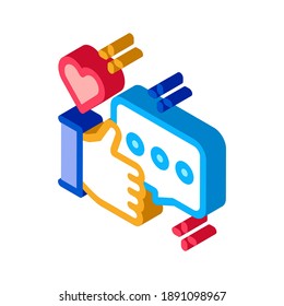 love chat communication icon vector. isometric love chat communication sign. color isolated symbol illustration