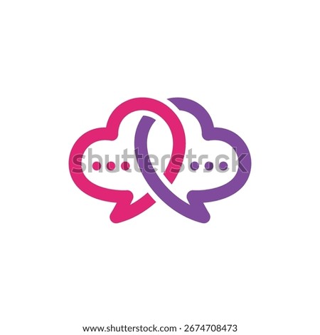  Love Chat Dating Logo Design Template