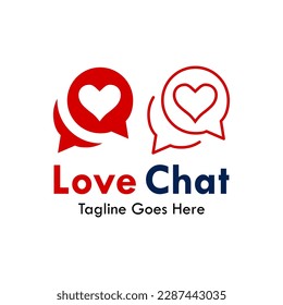 Love chat design logo template illustration