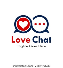 Love chat design logo template illustration