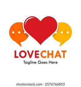 Love chat design logo template illustration