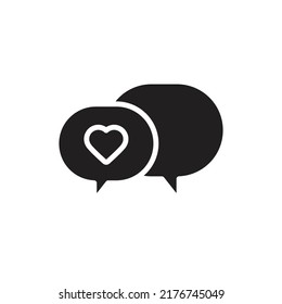 Love Chat Filled Icon Vector Illustration