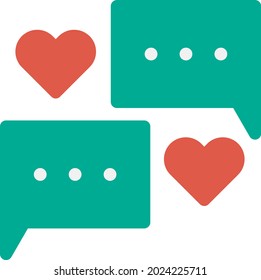 Love Chat Flat Vector Icon Design
