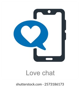 Love Chat and heart icon concept