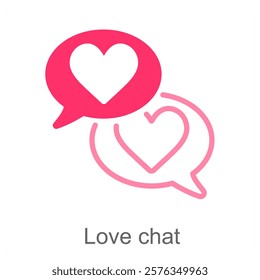 Love Chat and heart icon concept