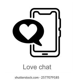 Love Chat and heart icon concept