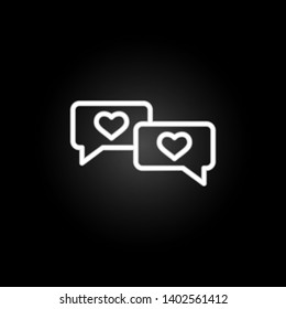 love to chat heart  neon icon. Elements of Heartbeat set. Simple icon for websites, web design, mobile app, info graphics