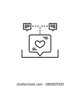 Love chat icon. Icons for messaging, chat and communication. Vector