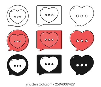 Love chat icon. Illustration vector