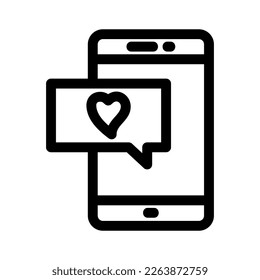 love  chat icon or logo isolated sign symbol vector illustration - high quality black style vector icons