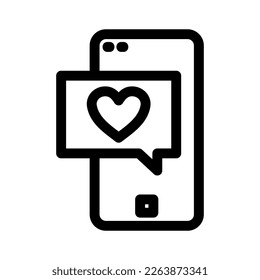 love  chat icon or logo isolated sign symbol vector illustration - high quality black style vector icons