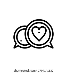 Vector con el logotipo del chat de amor Aislado. Juego de iconos de amor y boda. Stroke editable y Pixel Perfect.