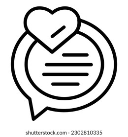 Love chat icon outline vector. Wedding event. Service manager