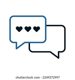 Icono de chat de amor. inicio de sesión para concepto móvil y diseño web. ilustración vectorial