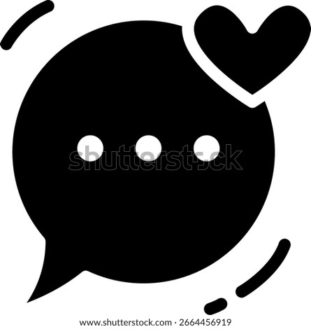 Love Chat Icon: Speech Bubble with Heart