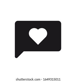 Love Chat Icon, Love Talk Sign/Symbol Vector