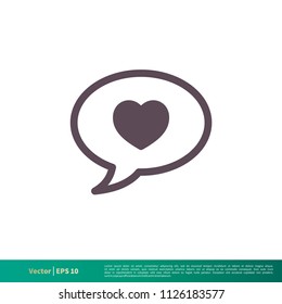 Love Chat Icon Vector Logo Template Illustration Design. Vector EPS 10.