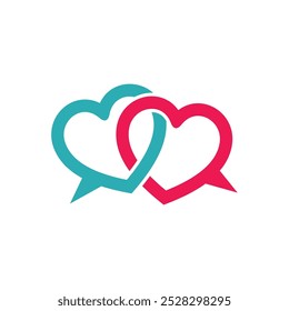 Love Chat Icon Vetor Logo Modelo Ilustração Design
