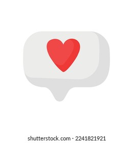 Icono de chat de amor. Símbolo vector para citas electrónicas, citas en línea, sexo, mensajes de amor, SMS, romance, Día de San Valentín, mensajería.