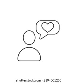 Símbolo de iconos de chat de amor elementos vectores para web infográfica