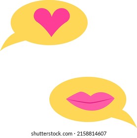Love chat, illustration, vector on a white background.