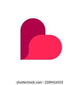 Love chat or letter b chat logo template