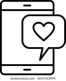 Love Chat Line Vector Icon Design