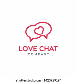 love chat logo design. Chat app icon design