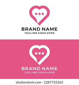 Love chat logo design icon template