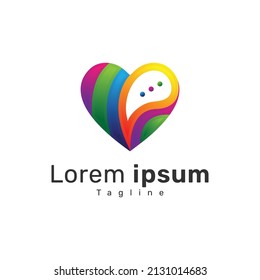 Love chat logo design template