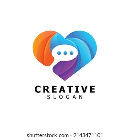 Love Chat Logo Design template